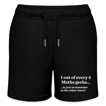 1 out of every 4 math's geeks is just as awesome - Kids Organic Sweat Shorts by Stanley/Stella - black - Front