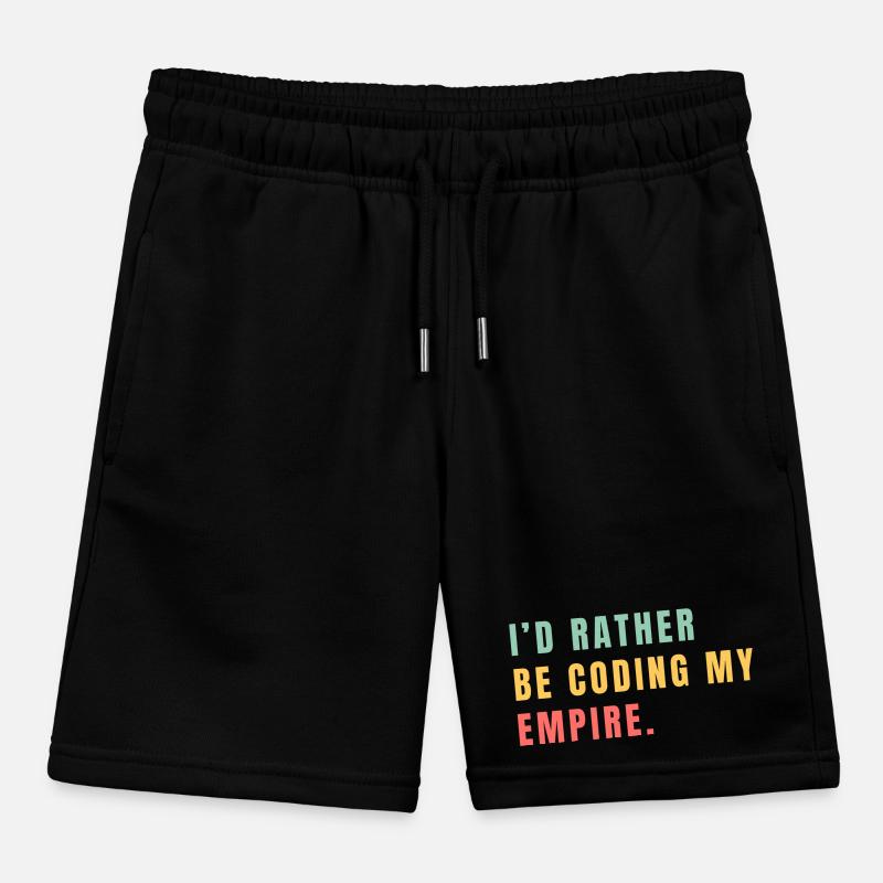 I'd rather be coding my empire Kids Organic Sweat Shorts by Stanley/Stella