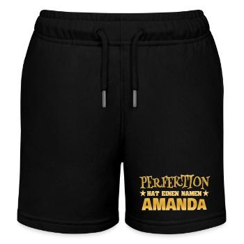 Amanda als Frauenname - Kinder Organic Joggingshorts Mini Bolter von Stanley/Stella - Schwarz - Vorne