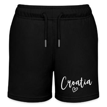 Kroatien Herz Frauenliebe Kroatien - Kinder Organic Joggingshorts Mini Bolter von Stanley/Stella - Schwarz - Vorne