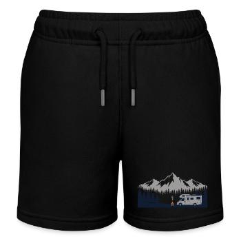 Camping Shirt für Wohnmobil Camper - Kinder Organic Joggingshorts Mini Bolter von Stanley/Stella - Schwarz - Vorne