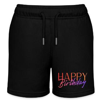 Happy Birthday - Kinder Organic Joggingshorts Mini Bolter von Stanley/Stella - Schwarz - Vorne