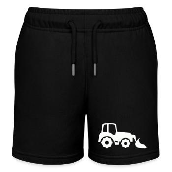 Chargeuse avant Silhouette de Tracteur - Short de jogging enfant bio Stanley/Stella - noir - Devant