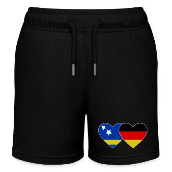 Curacao Germany Flag - Kids Organic Sweat Shorts by Stanley/Stella - black - Front