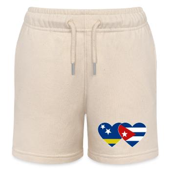 Cœur du drapeau de Curaçao Cuba - Short de jogging enfant bio Stanley/Stella - écru doux - Devant