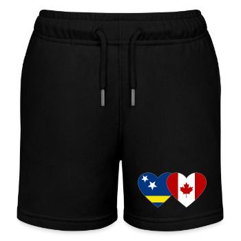 Curacao Kanada Flagge Herz - Kinder Organic Joggingshorts Mini Bolter von Stanley/Stella - Schwarz - Vorne