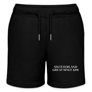 SWITZERLAND GREAT SINCE 1291 - Kinder Organic Joggingshorts Mini Bolter von Stanley/Stella - Schwarz - Vorne