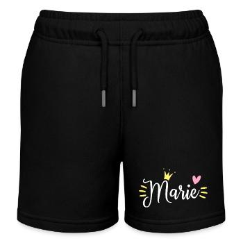 Marie Name Krone - Kinder Organic Joggingshorts Mini Bolter von Stanley/Stella - Schwarz - Vorne