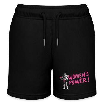 FRAUENPOWER! - Internationaler Frauentag - Kinder Organic Joggingshorts Mini Bolter von Stanley/Stella - Schwarz - Vorne