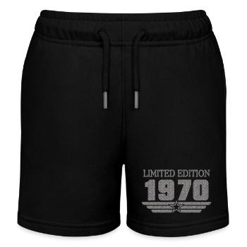 Metal 1970 LE Birthday - Kinder Organic Joggingshorts Mini Bolter von Stanley/Stella - Schwarz - Vorne