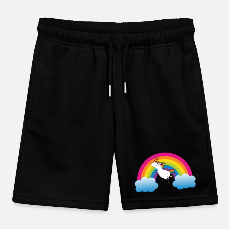 Arc-en-ciel avec licorne Short de jogging enfant bio Stanley/Stella