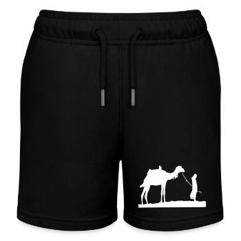 Sahara desert camel - Kids Organic Sweat Shorts by Stanley/Stella - black - Front