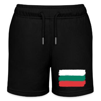 Bulgaria flag used look - Kids Organic Sweat Shorts by Stanley/Stella - black - Front