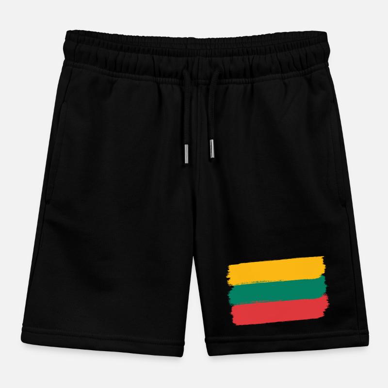 Lithuania flag used look Kids Organic Sweat Shorts by Stanley/Stella