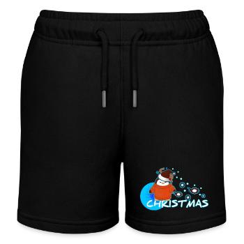 Christmas Penguin - Kids Organic Sweat Shorts by Stanley/Stella - black - Front