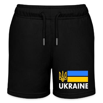 Ukraine - Kinder Organic Joggingshorts Mini Bolter von Stanley/Stella - Schwarz - Vorne