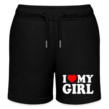 I love my girl - Kinder Organic Joggingshorts Mini Bolter von Stanley/Stella - Schwarz - Vorne