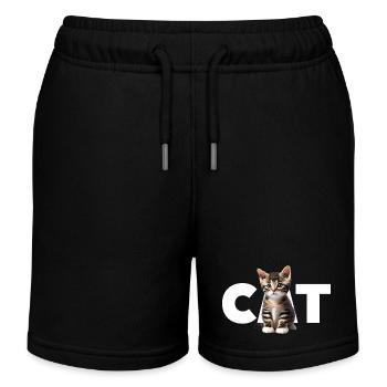 Cat - Für alle die Katzen lieben und das Zeigen - Kinder Organic Joggingshorts Mini Bolter von Stanley/Stella - Schwarz - Vorne
