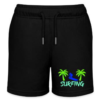 surfing - Kids Organic Sweat Shorts by Stanley/Stella - black - Front