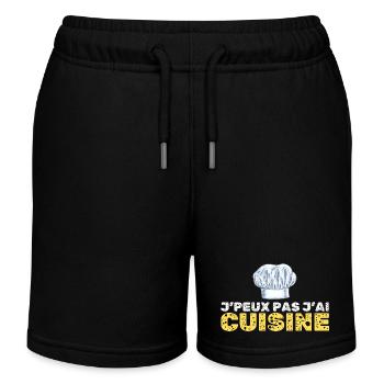 je peux pas j ai cuisine humour chef cuisinier - Short de jogging enfant bio Stanley/Stella - noir - Devant