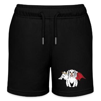 Hells, Dog, Angel, Devil, Heavenly, Devil, Dogs - Kids Organic Sweat Shorts by Stanley/Stella - black - Front