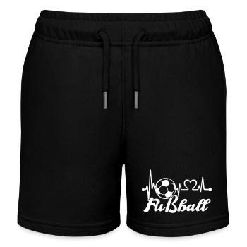 fußball love - Kinder Organic Joggingshorts Mini Bolter von Stanley/Stella - Schwarz - Vorne