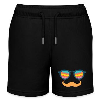 Lustige Schnurrbart Hipster Party Sonnenbrille - Kinder Organic Joggingshorts Mini Bolter von Stanley/Stella - Schwarz - Vorne