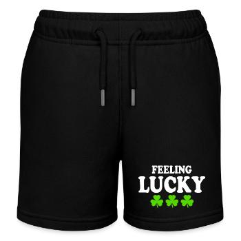 feeling lucky - Kids Organic Sweat Shorts by Stanley/Stella - black - Front