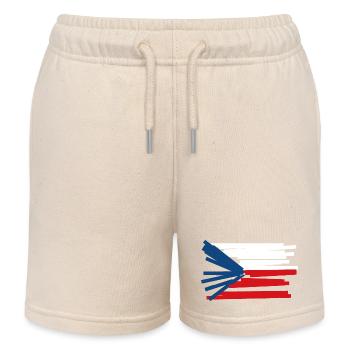 Tschechien Flagge - Moderne Kunst - Kinder Organic Joggingshorts Mini Bolter von Stanley/Stella - Natur - Vorne