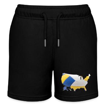 USA | echter Volleyball | Landkarte - Kinder Organic Joggingshorts Mini Bolter von Stanley/Stella - Schwarz - Vorne