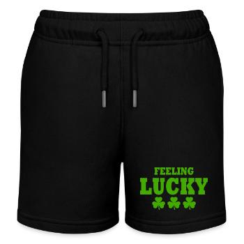 feeling lucky - Kids Organic Sweat Shorts by Stanley/Stella - black - Front