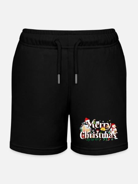 Joyeux Noël - Short de jogging enfant bio Stanley/Stella - noir