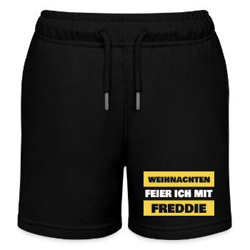 First name Freddie - Kids Organic Sweat Shorts by Stanley/Stella - black - Front