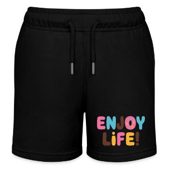 ENJOY LIFE WITH DONUTS - Kids Organic Sweat Shorts by Stanley/Stella - black - Front