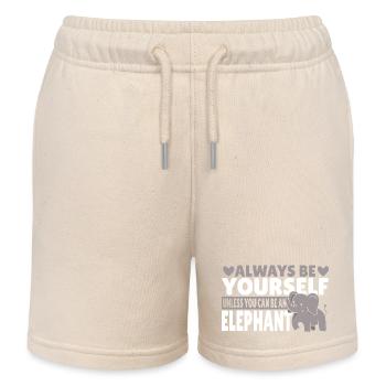 Sei immer du selbst, es sei denn, du kannst ein - Kinder Organic Joggingshorts Mini Bolter von Stanley/Stella - Natur - Vorne