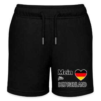 Mein Herz für Deutschland - Kinder Organic Joggingshorts Mini Bolter von Stanley/Stella - Schwarz - Vorne