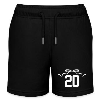 Numéro 20 noeud - 20e anniversaire - Short de jogging enfant bio Stanley/Stella - noir - Devant