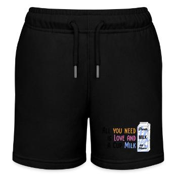 We need Love and Milk Comicstyle 1 - Kinder Organic Joggingshorts Mini Bolter von Stanley/Stella - Schwarz - Vorne