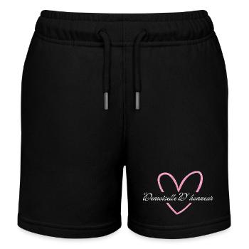 Brautjungfer Rosa Herz Glitzer - Kinder Organic Joggingshorts Mini Bolter von Stanley/Stella - Schwarz - Vorne