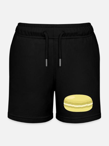 gelber Macaron - Kinder Organic Joggingshorts Mini Bolter von Stanley/Stella - Schwarz