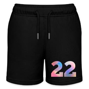 Bunte Zahl 22 - Kinder Organic Joggingshorts Mini Bolter von Stanley/Stella - Schwarz - Vorne