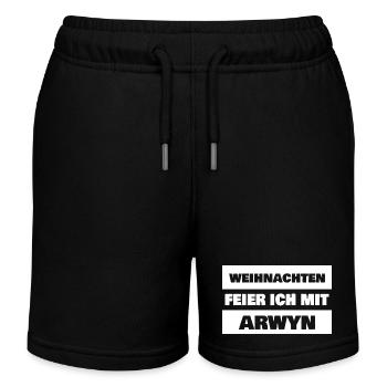 Vorname Arwyn - Kinder Organic Joggingshorts Mini Bolter von Stanley/Stella - Schwarz - Vorne