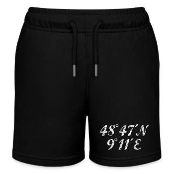 Stuttgart Koordinaten (Vintage Weiß) - Kinder Organic Joggingshorts Mini Bolter von Stanley/Stella - Schwarz - Vorne