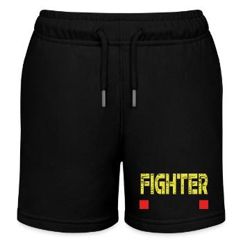 Base de texte FIGHTER - Short de jogging enfant bio Stanley/Stella - noir - Devant