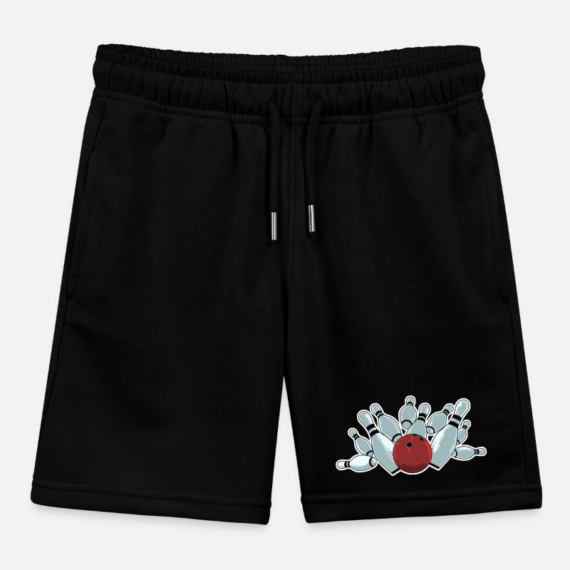 Bowling Strike Kids Organic Sweat Shorts by Stanley/Stella
