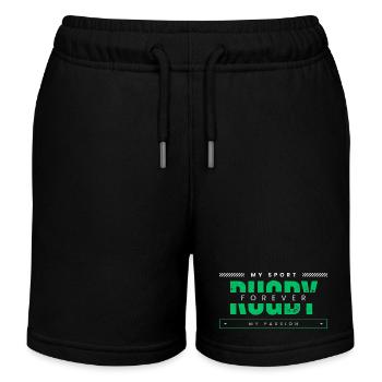 Rugby forever my sport my passion green - Kids Organic Sweat Shorts by Stanley/Stella - black - Front