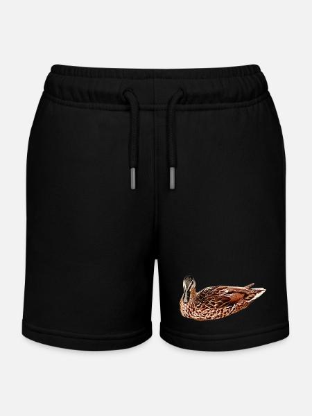 wasservögel, Stockente - Kinder Organic Joggingshorts Mini Bolter von Stanley/Stella - Schwarz