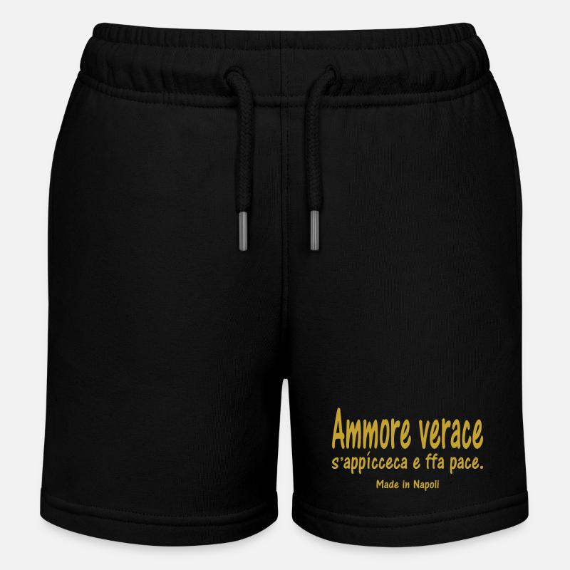 Napoli ammore verace s appicceca e ffa pace - Pantaloncini sport bambino bio di Stanley/Stella - nero