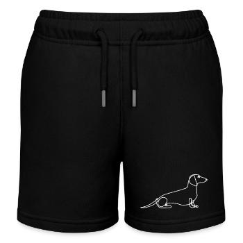 Elegant Dachshund Line Drawing - Kids Organic Sweat Shorts by Stanley/Stella - black - Front