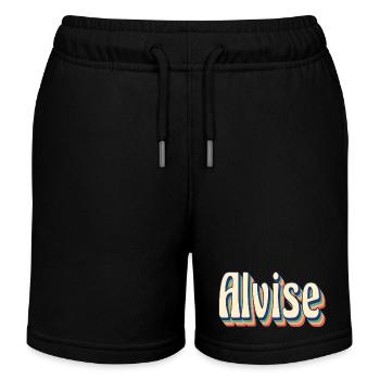Alvise retro t-shirt vintage t-shirt gift idea - Kids Organic Sweat Shorts by Stanley/Stella - black - Front